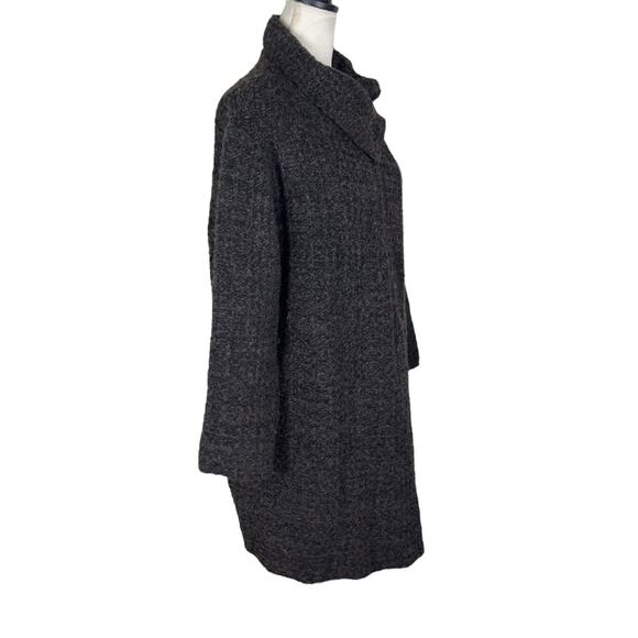 Eileen Fisher Organic Wool Alpaca Knit Cardigan Sweater Brown Funnel Neck Sz XL - Picture 3 of 8